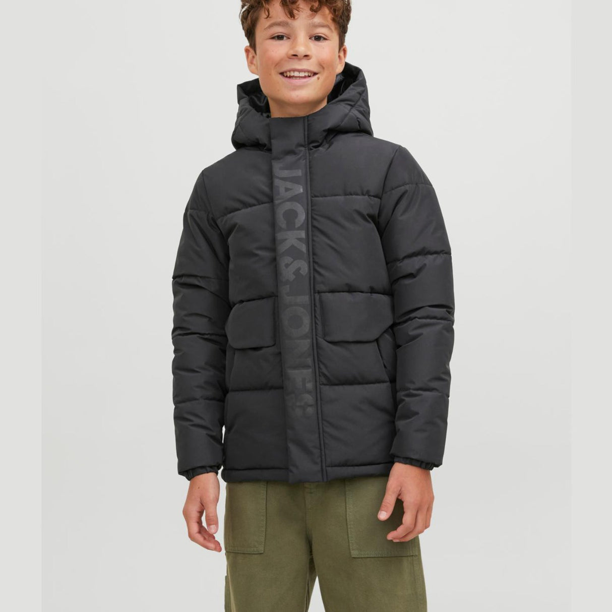 Jack & Jones Junior Black Cospeed Puffer Jakke