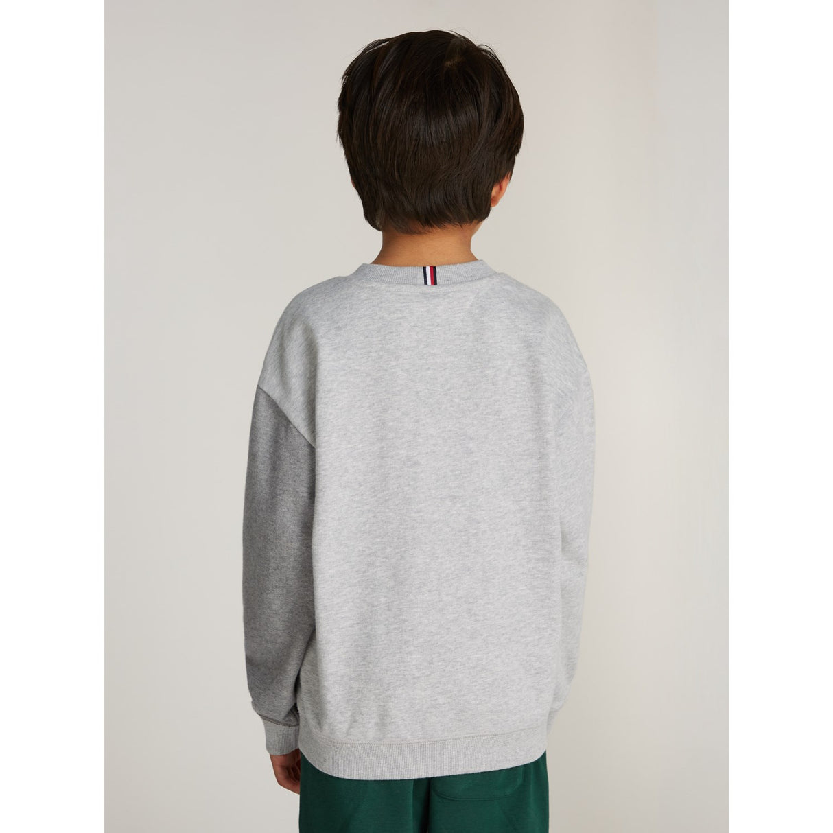 Tommy Hilfiger Grey Heather Mix Monotype Spliced Printed Cn Collegegenser