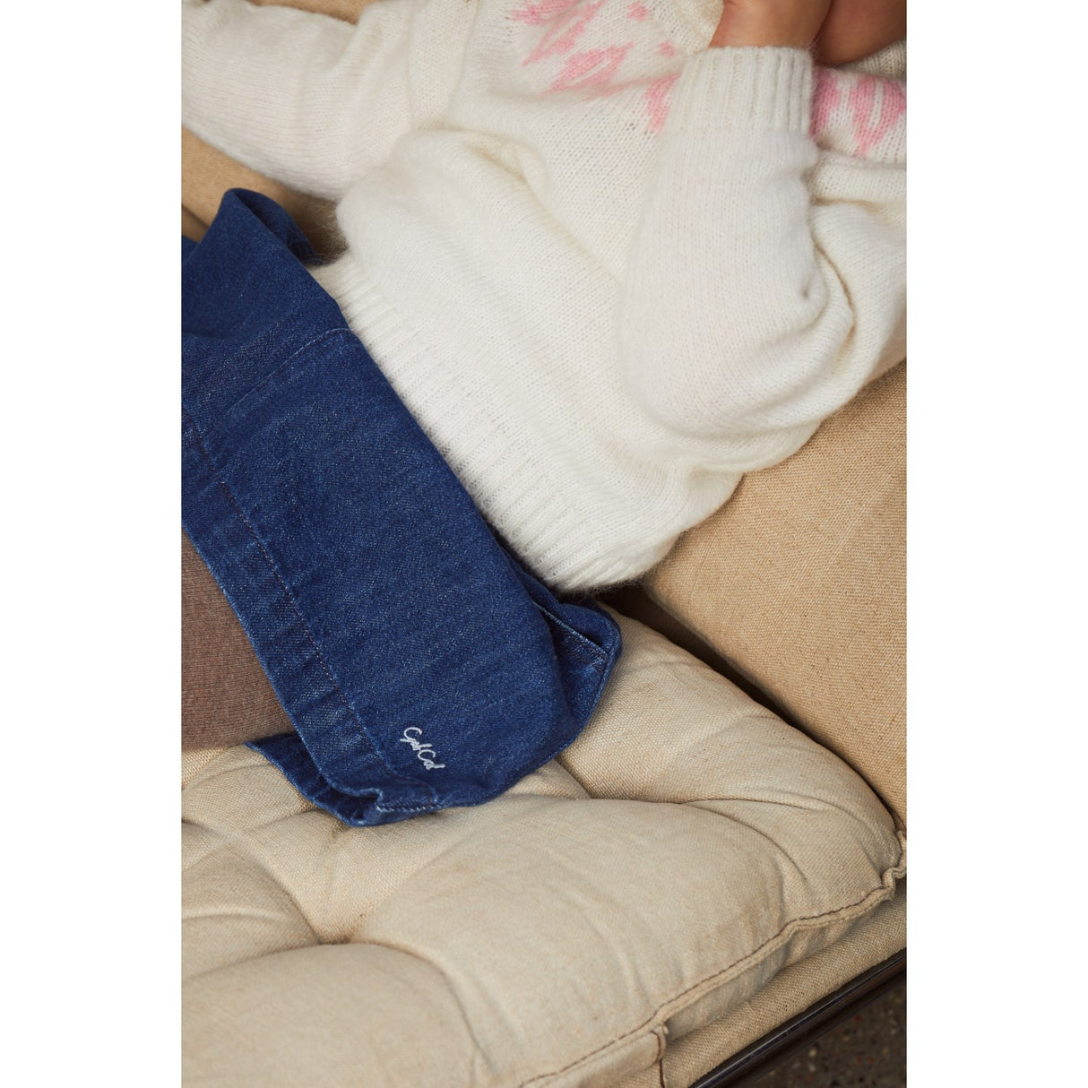 COPENHAGEN COLORS Krem/Tyggegummi Kombi Island Bluse i ull