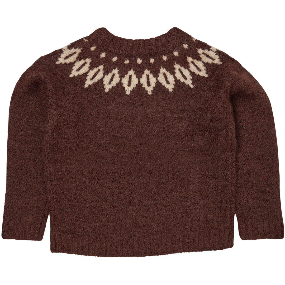 COPENHAGEN COLORS Dk Brun/Krem Kombi Island Bluse i ull