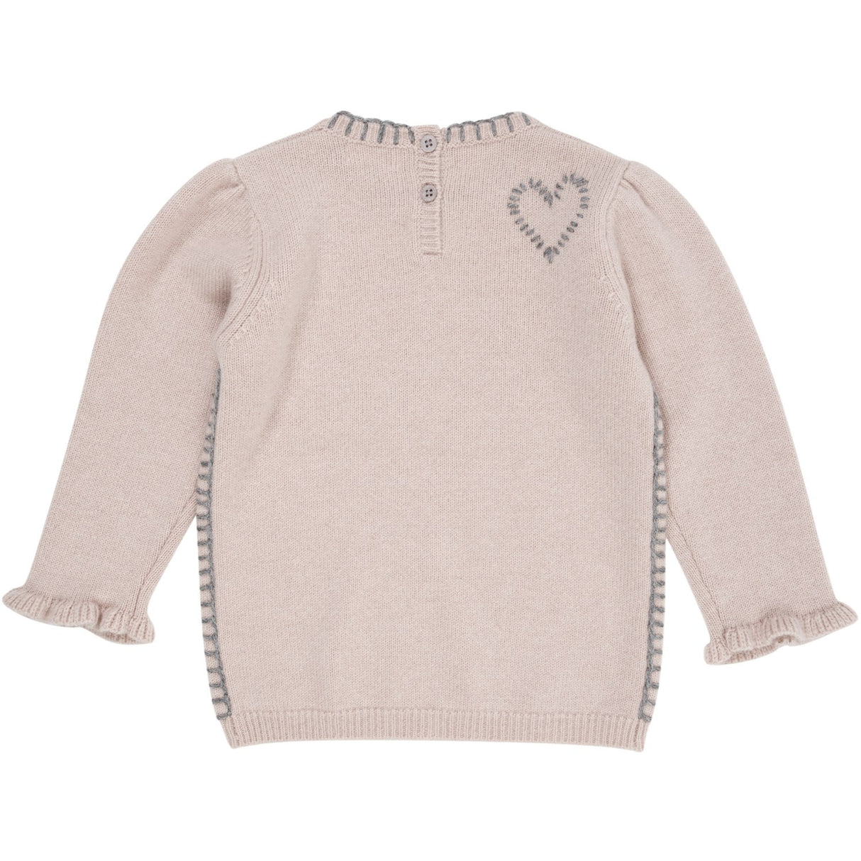 COPENHAGEN FARGER Beige Kasjmirbluse W. Hjerte