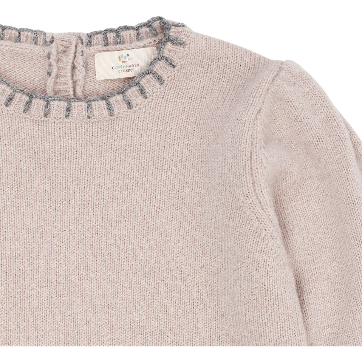 COPENHAGEN FARGER Beige Kasjmirbluse W. Hjerte