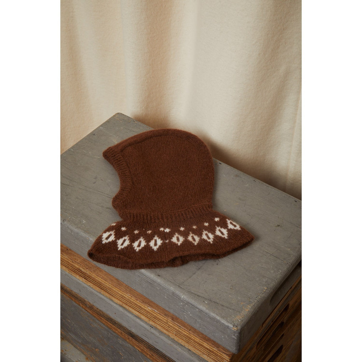 COPENHAGEN COLORS Dk Brun/Krem Kombiull Island Balaclava