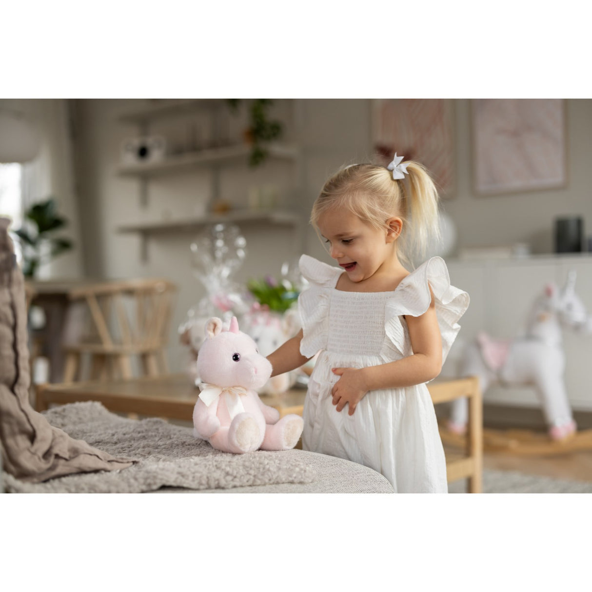 Teddykompaniet Teddy Unicorns - Enhjørning Enya, Rosa, 20 cm