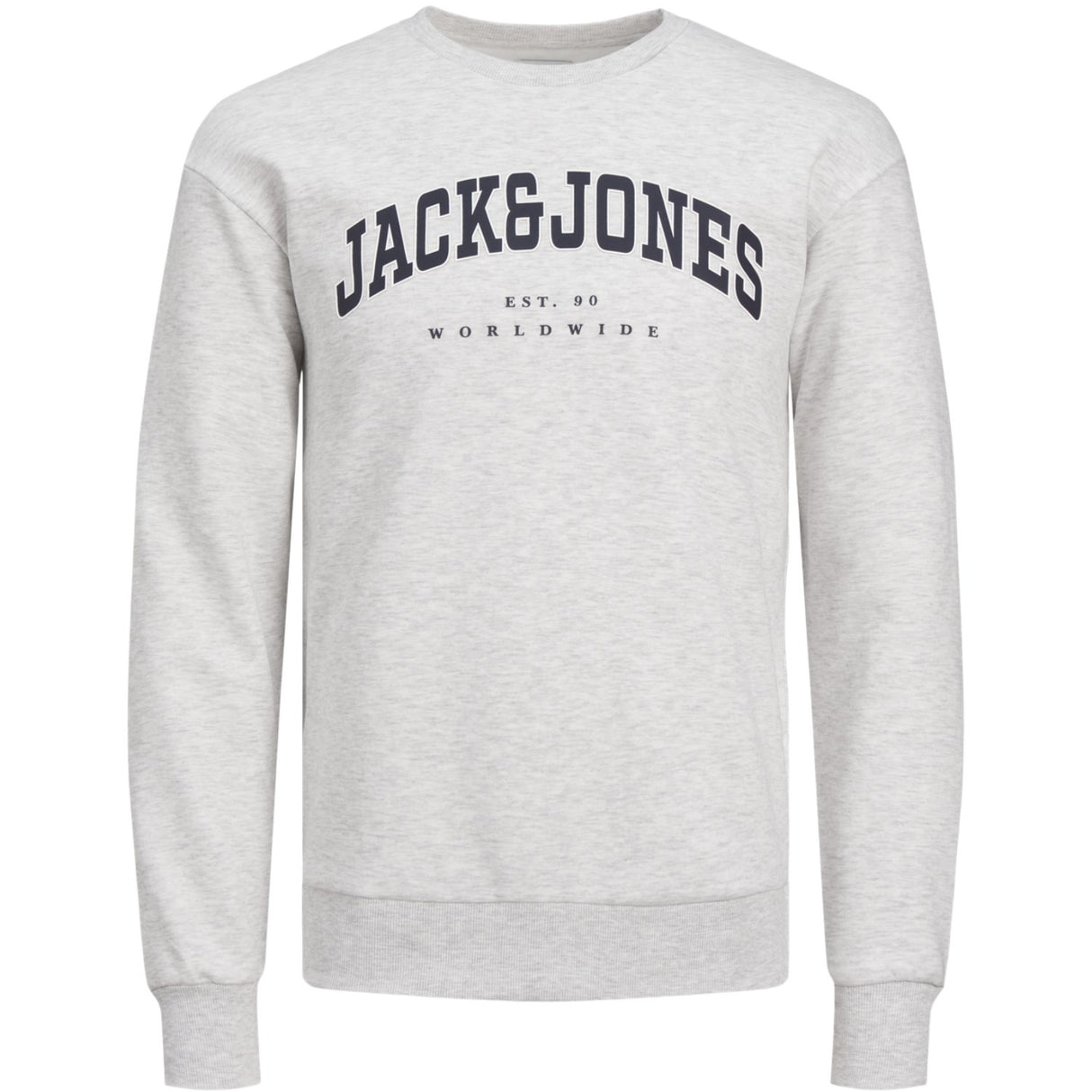 Jack & Jones Junior White Melange Caleb Varsity Collegegenser