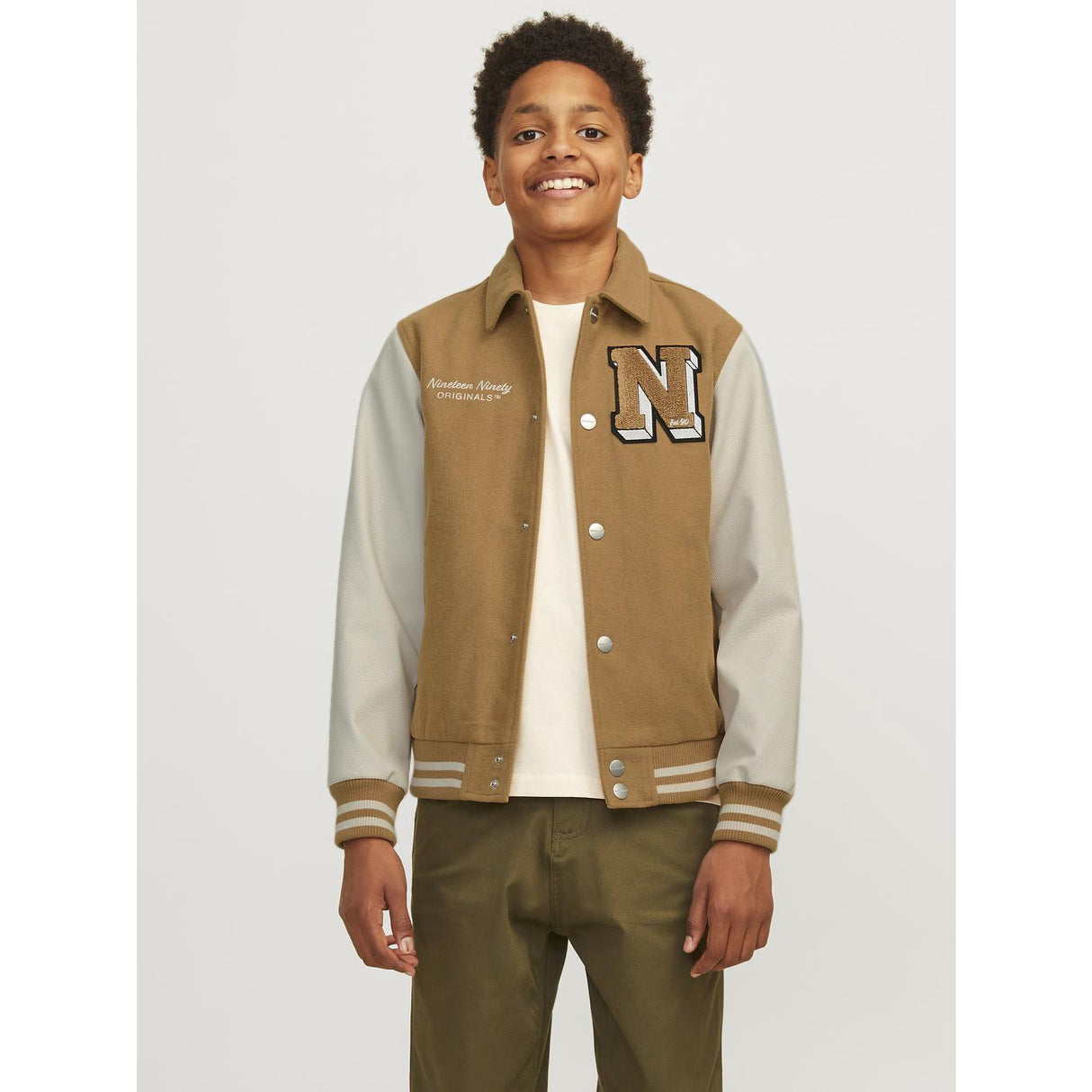 Jack & Jones Junior Forest River Carter Varsity Wool Blend Bomber Jakke