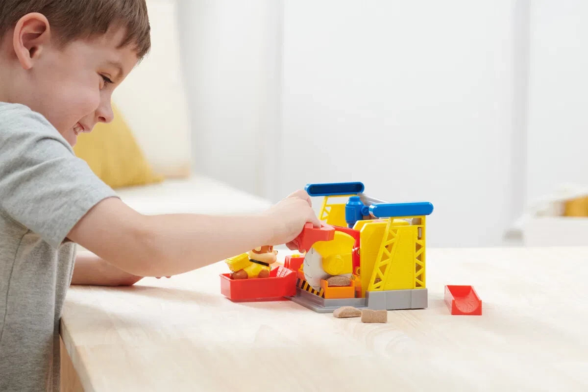 Verksted for steinsprut og mannskap