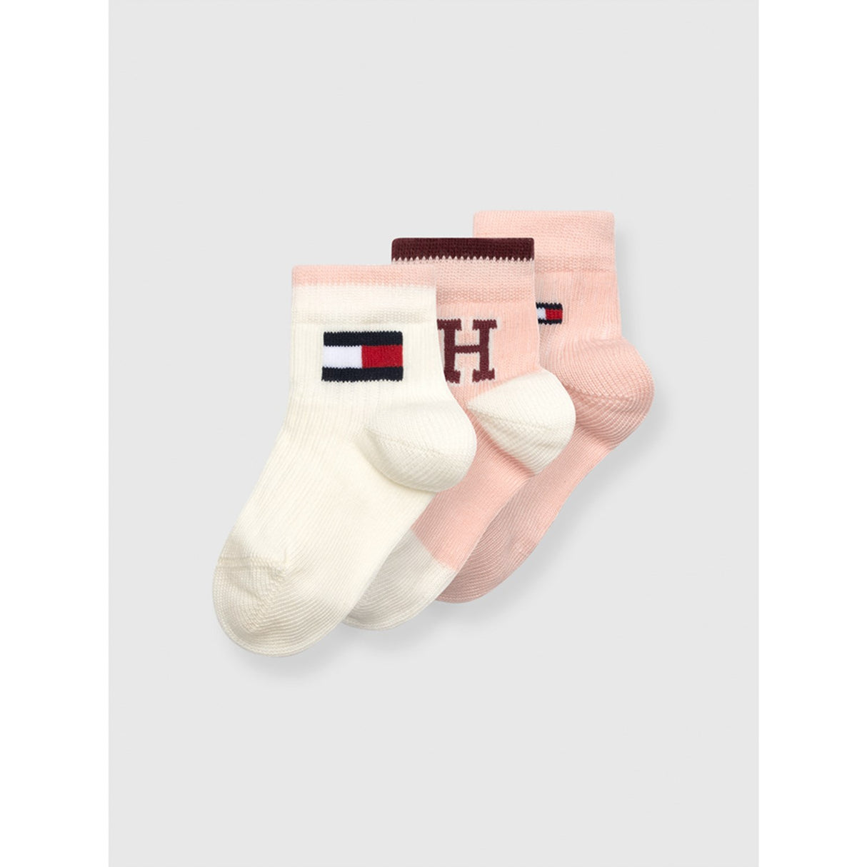 Tommy Hilfiger Soft Pink Baby Sokker 3-pakning Iconic gaveeske