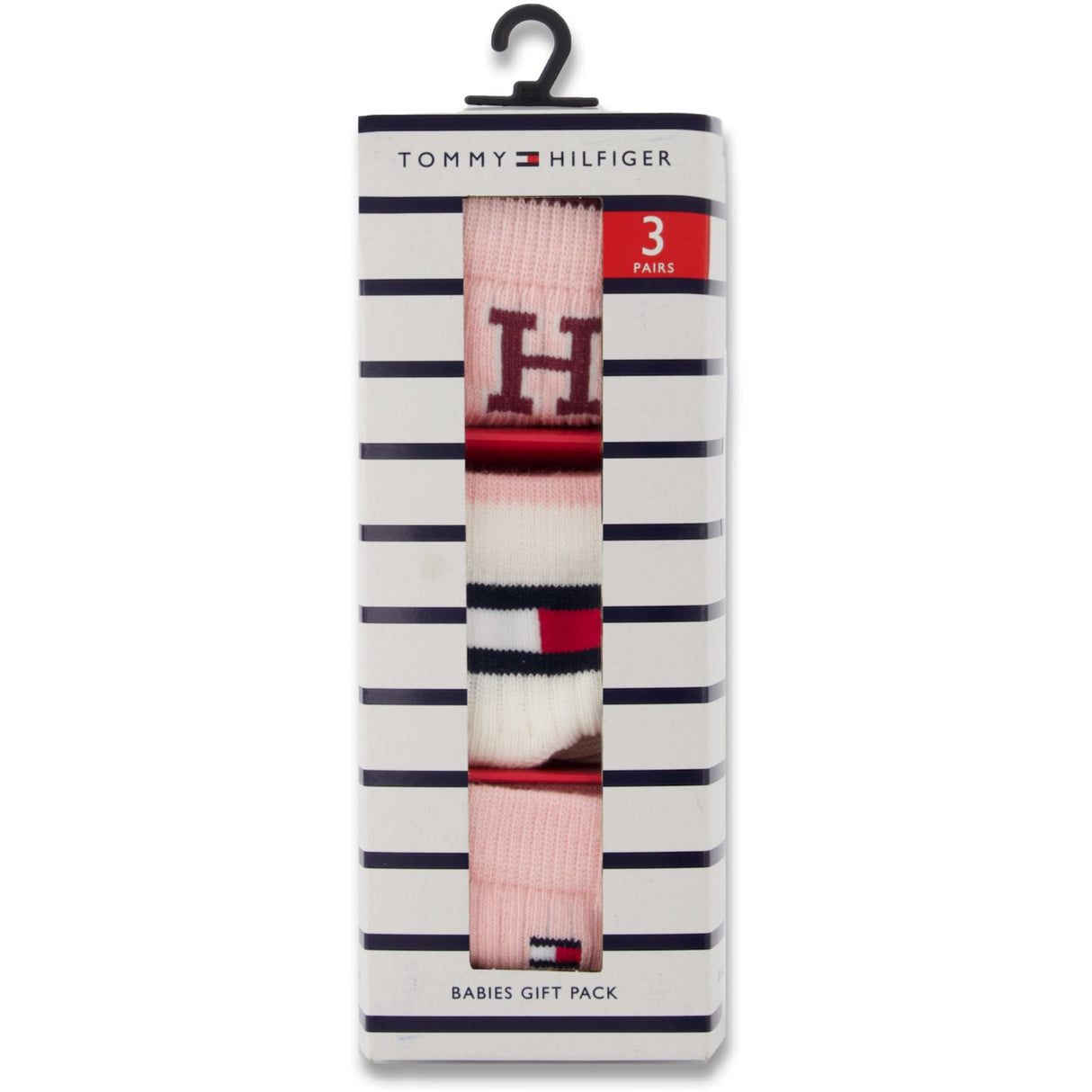 Tommy Hilfiger Soft Pink Baby Sokker 3-pakning Iconic gaveeske