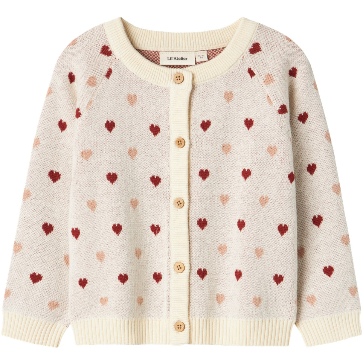 Lil'Atelier Turtledove Saran Strikk Cardigan Heart