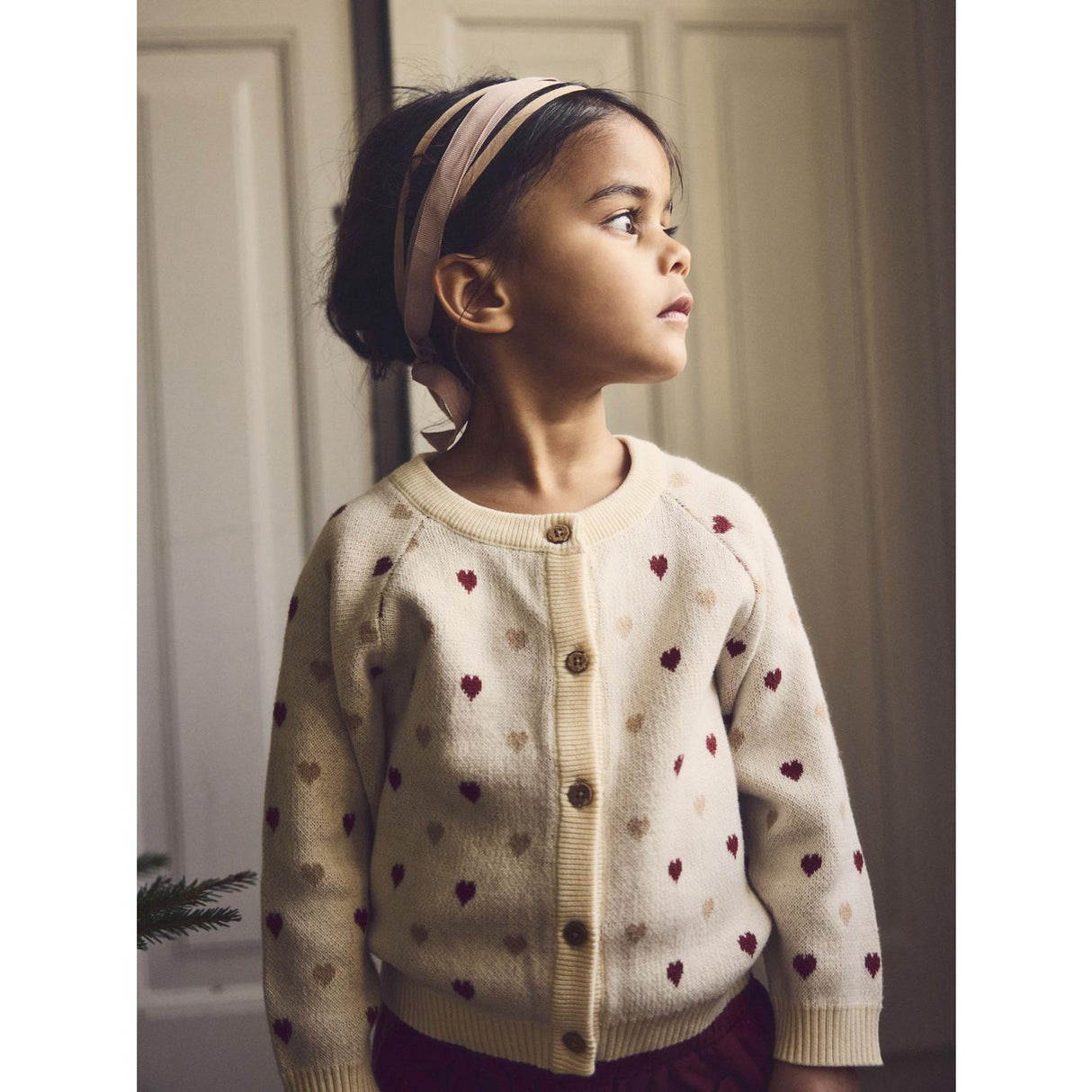 Lil'Atelier Turtledove Saran Strikk Cardigan Heart