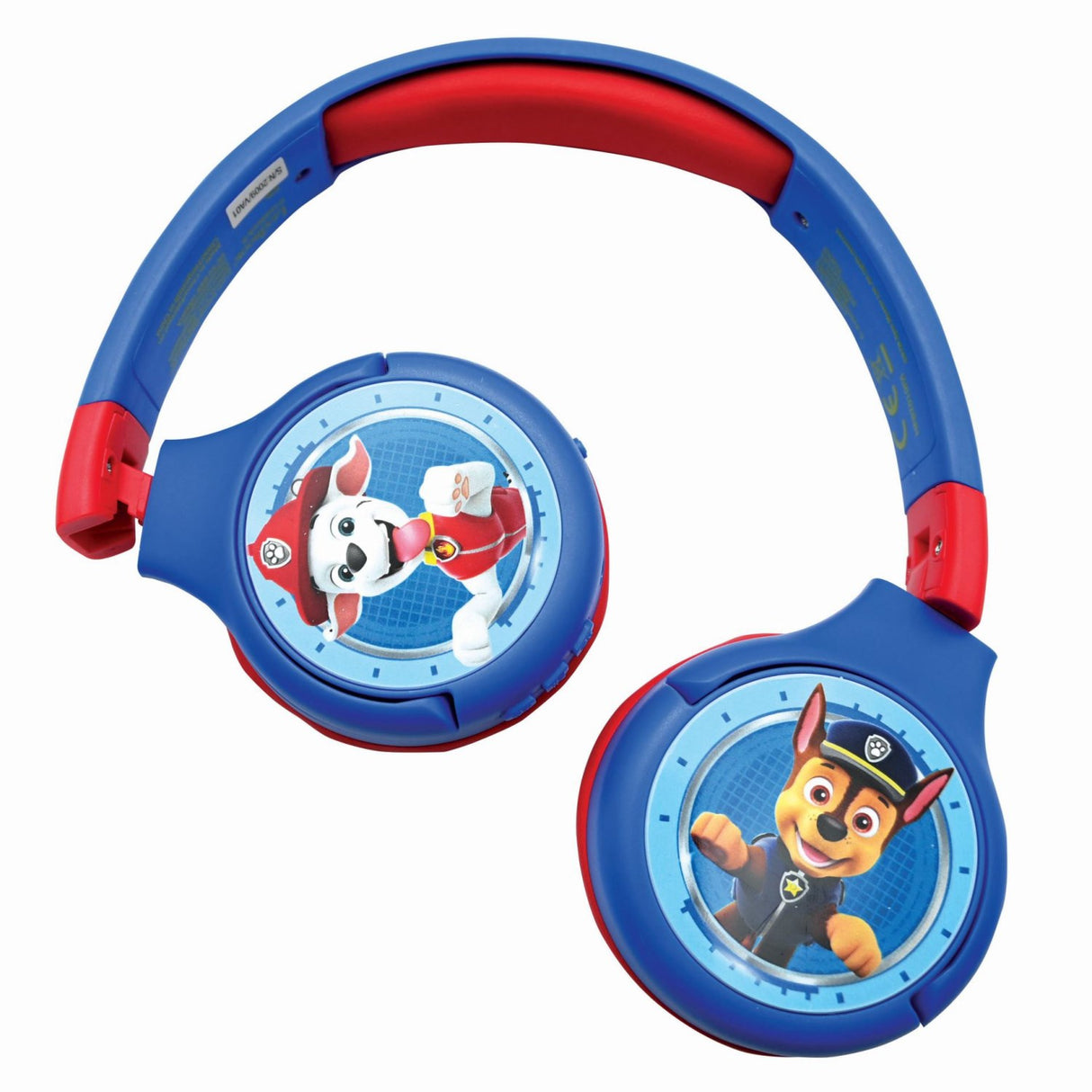 Lexibook Paw Patrol 2 i 1 Bluetooth® og kablede sammenleggbare hodetelefoner med barnesikkert volum