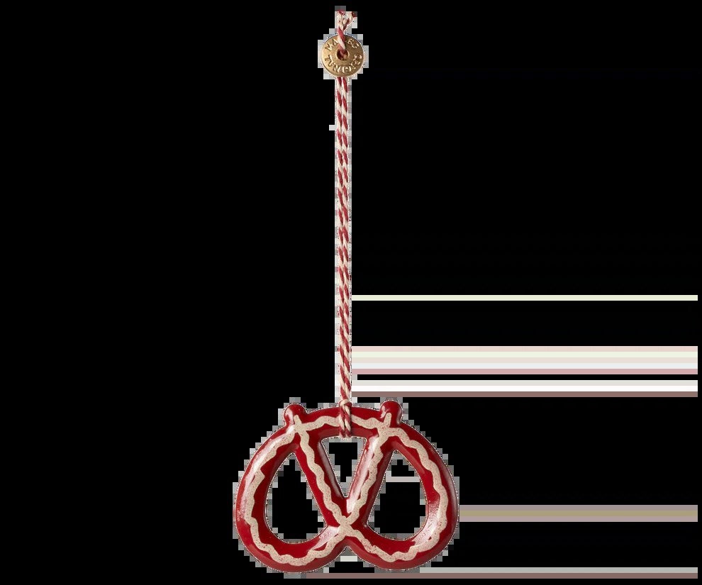Maileg Metall ornament, Pretzel - Stripe