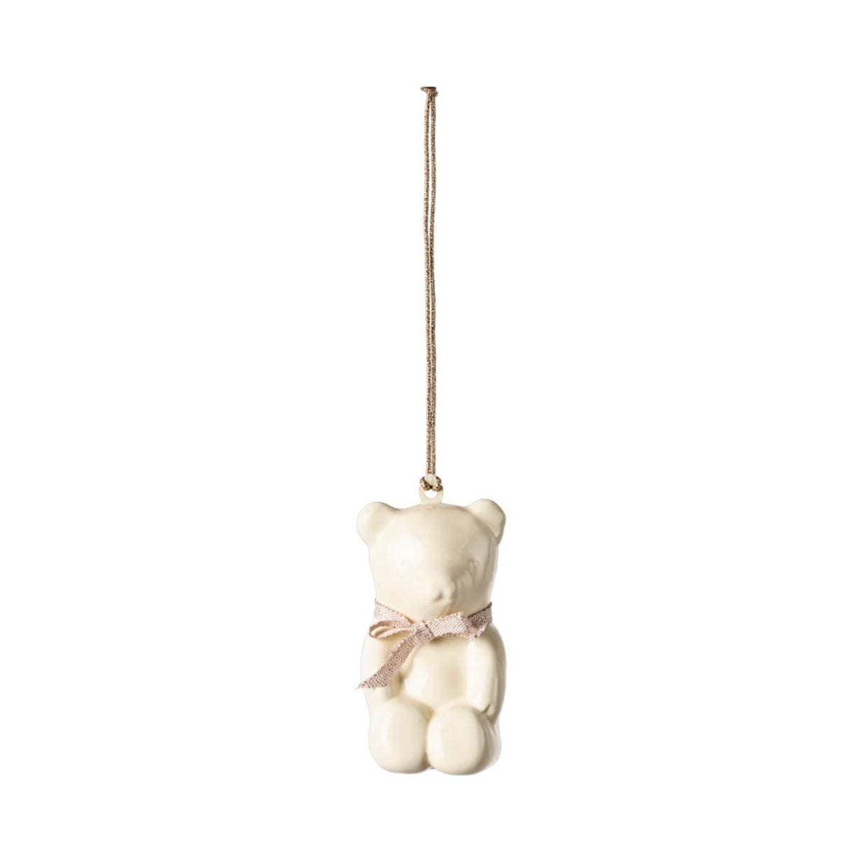 Maileg Metallpynt, Bamse - Off white/Rose