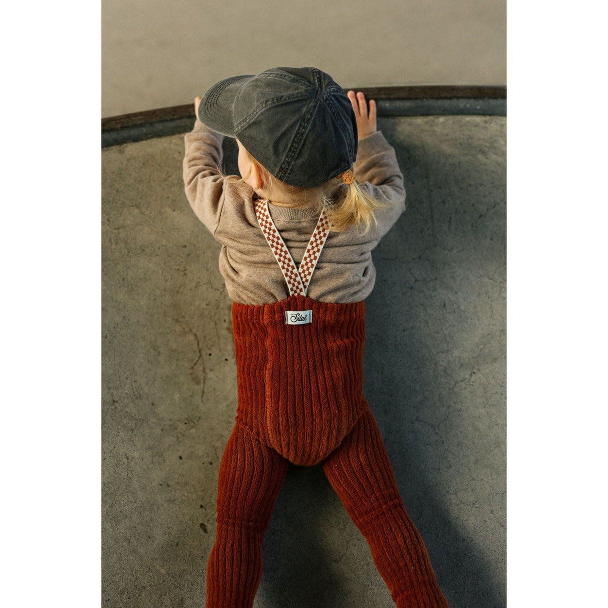 Silly Silas Cinnamon Checked Granny Teddy Footless Leggings