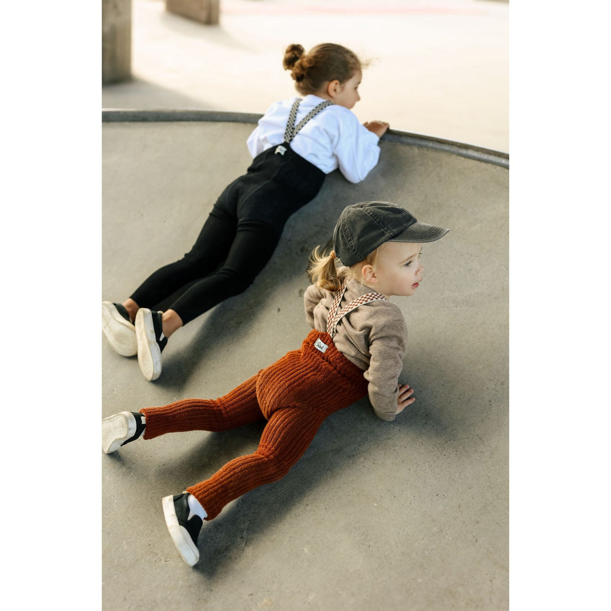 Silly Silas Cinnamon Checked Granny Teddy Footless Leggings