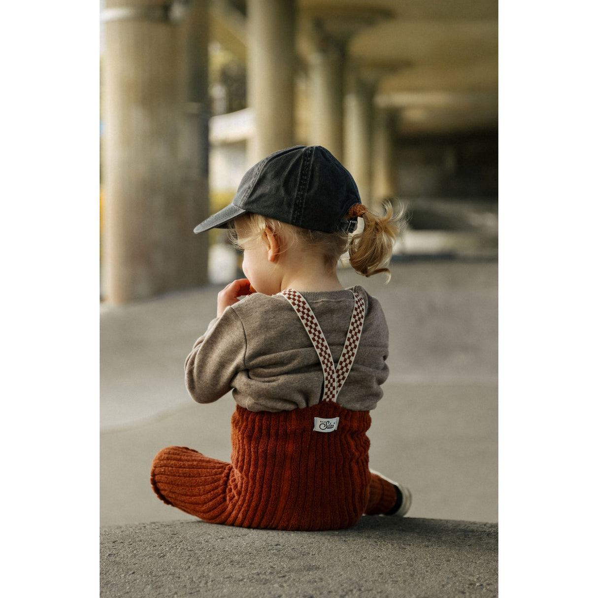 Silly Silas Cinnamon Checked Granny Teddy Footless Leggings