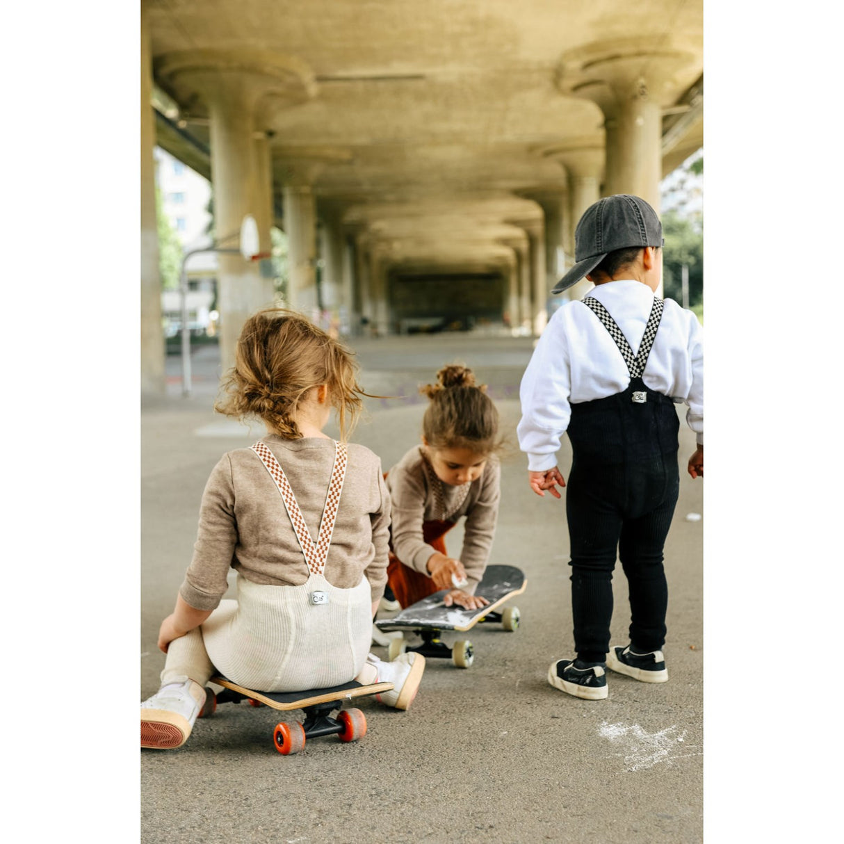 Silly Silas Cinnamon Checked Granny Teddy Footless Leggings