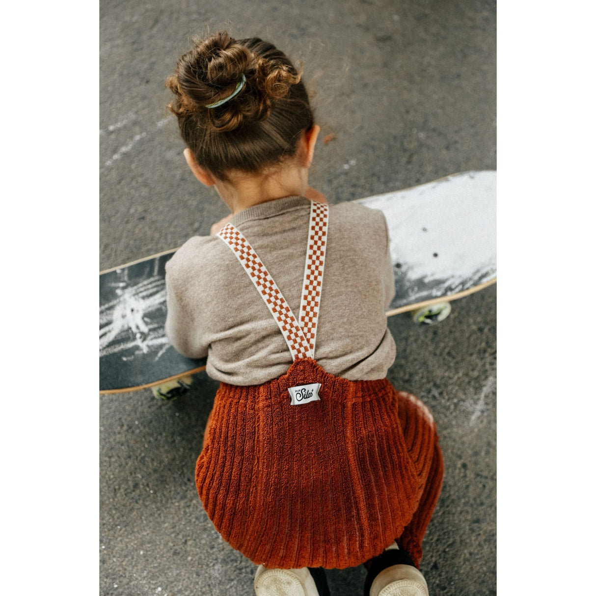 Silly Silas Cinnamon Checked Granny Teddy Footless Leggings