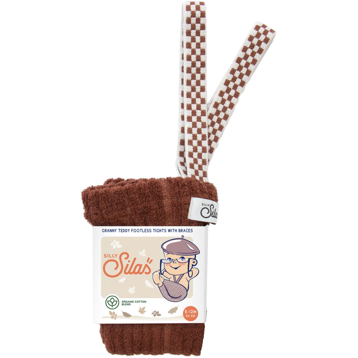 Silly Silas Cinnamon Checked Granny Teddy Footless Leggings