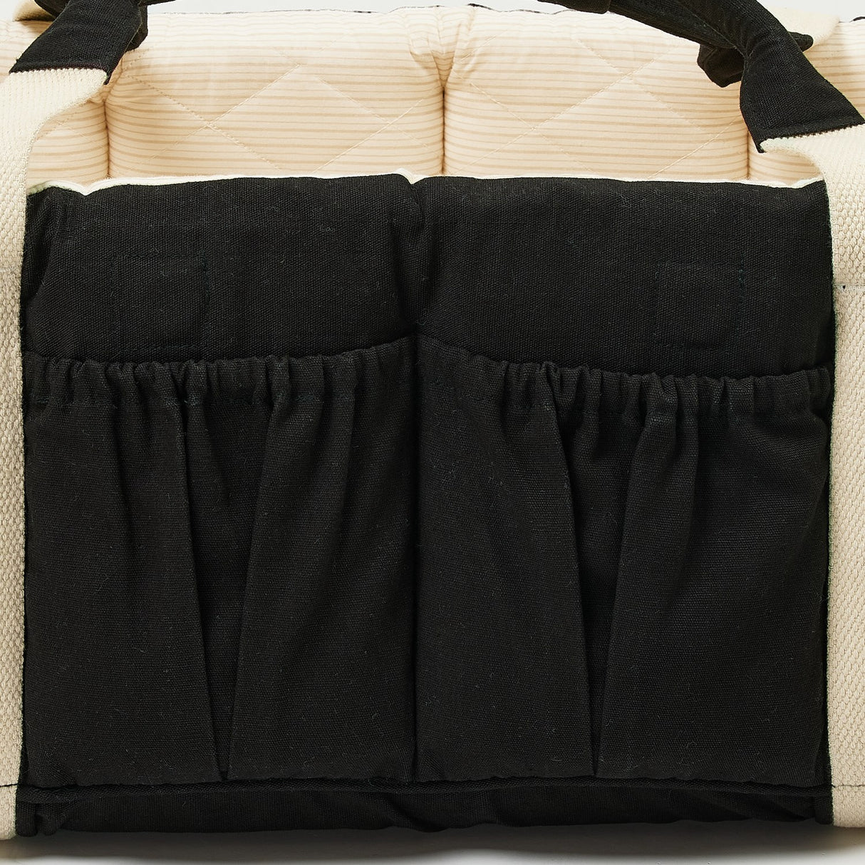 COPENHAGEN COLORS Black W. Cream Solid Stripe Organic Multifunctional Bæresele