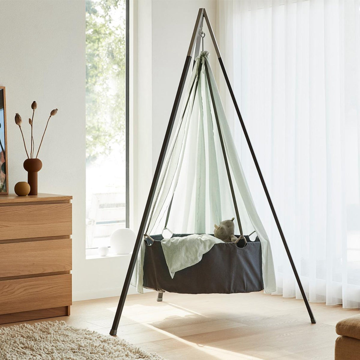 Leander Classic™ Vugge med Madrass, Grå