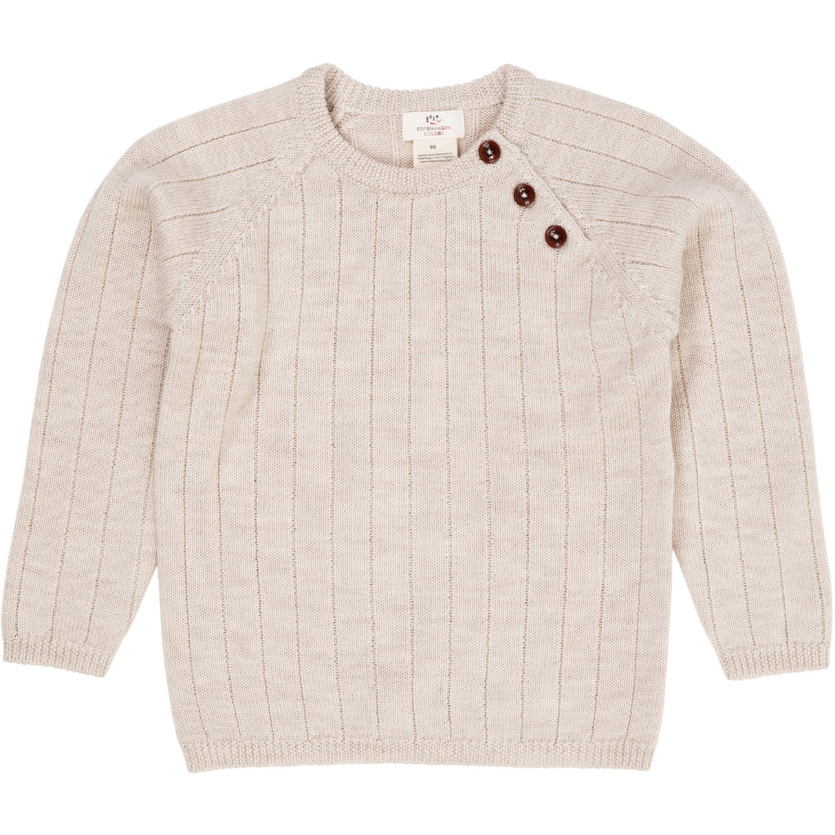 Copenhagen Colors Pale Cream Melange Merino Strikket Genser