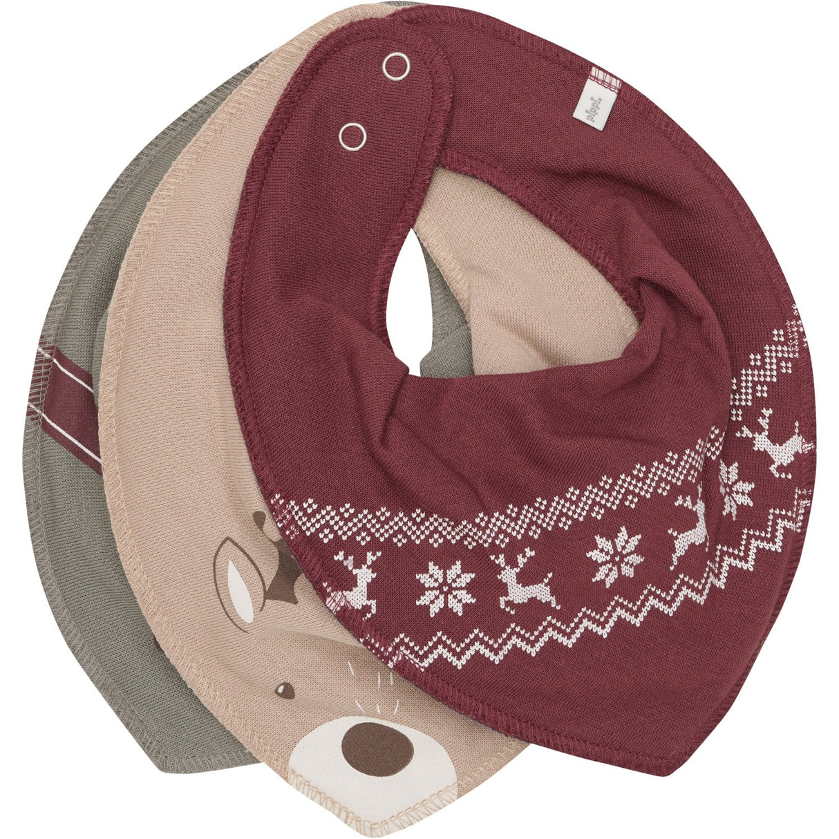 Pippi New Maroon Bandana Savlesmæk AOP 3-pakning