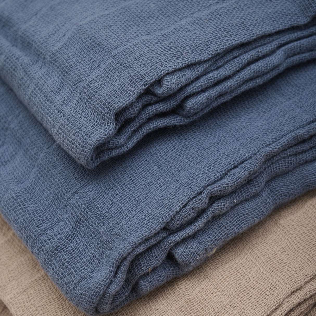 Pippi China Blue Økologisk Tøybleier Muslin 4-pakning