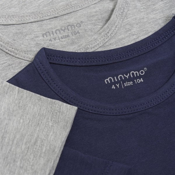 Minymo Dark Navy T-shirts Basis 32 2-pakning 2