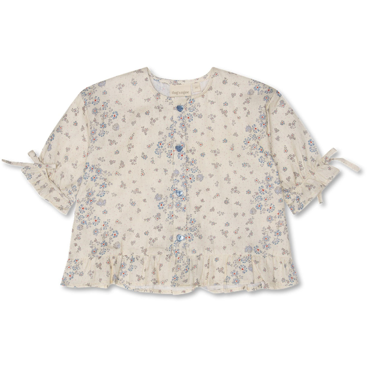 That's Mine Sprinkles Hearts Yellow Carmen-Skjorte