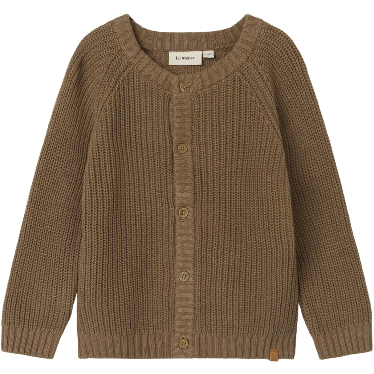 Lil'Atelier Sepia Tint Emlen Lin Strikk Cardigan Noos