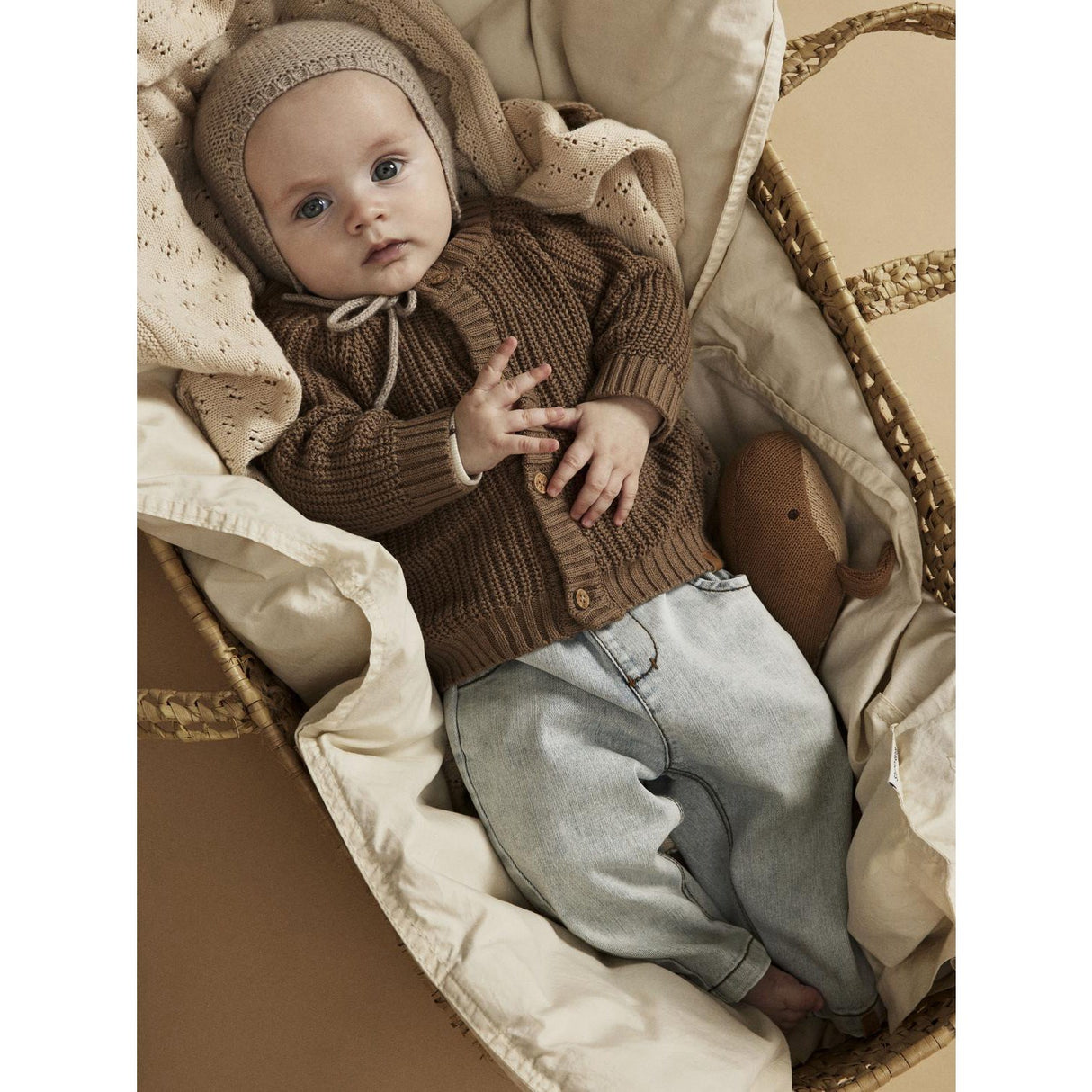 Lil'Atelier Sepia Tint Emlen Strikk Cardigan Noos