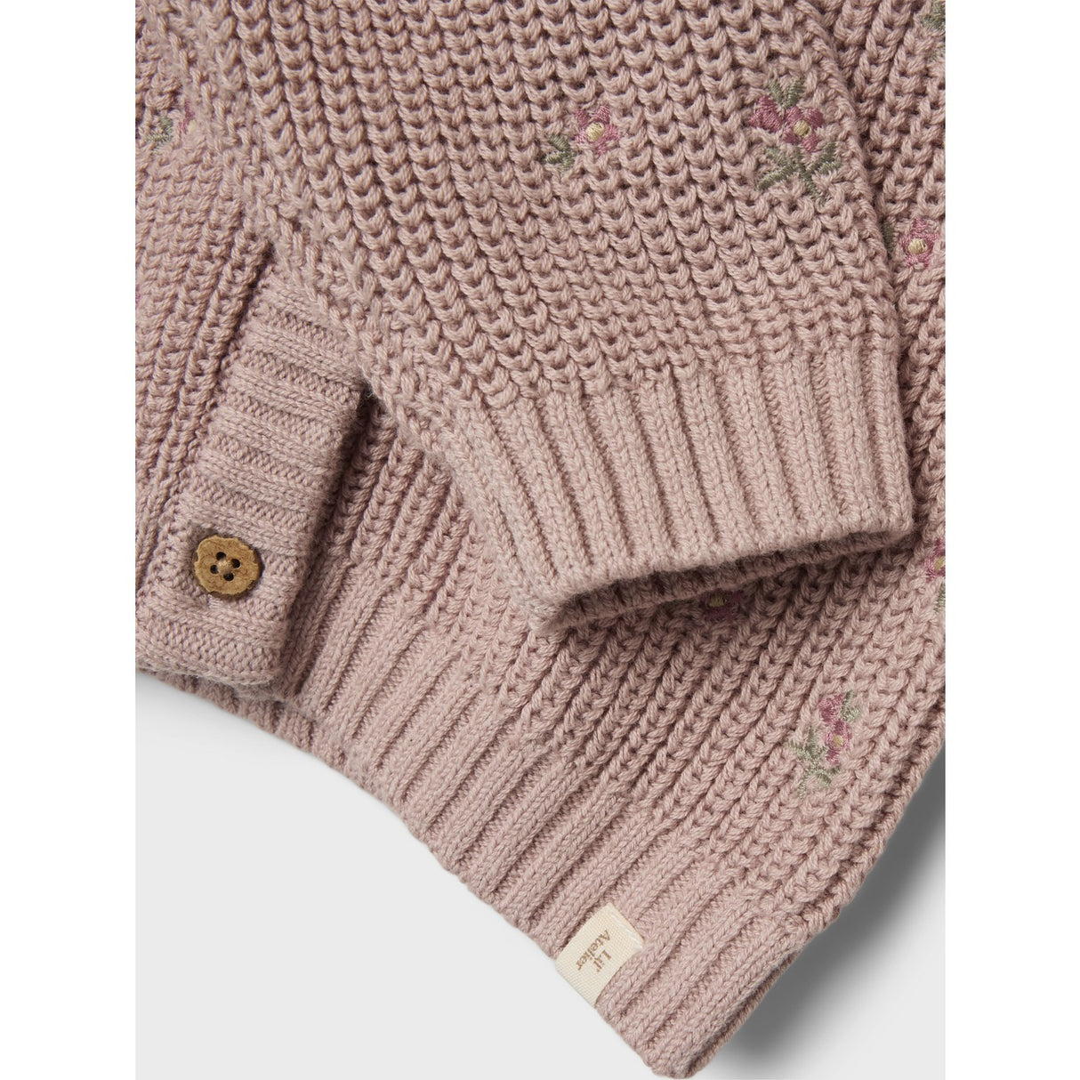 Lil'Atelier Shadow Gray Emlen Embroidery Ao Strikk Cardigan