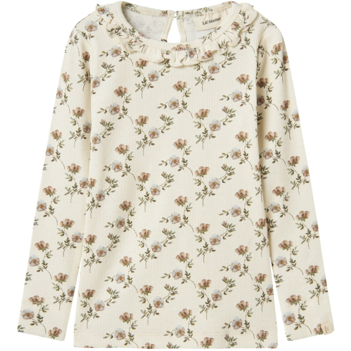 Lil'Atelier Turtledove Flowers Gavo Els Slim Bluse