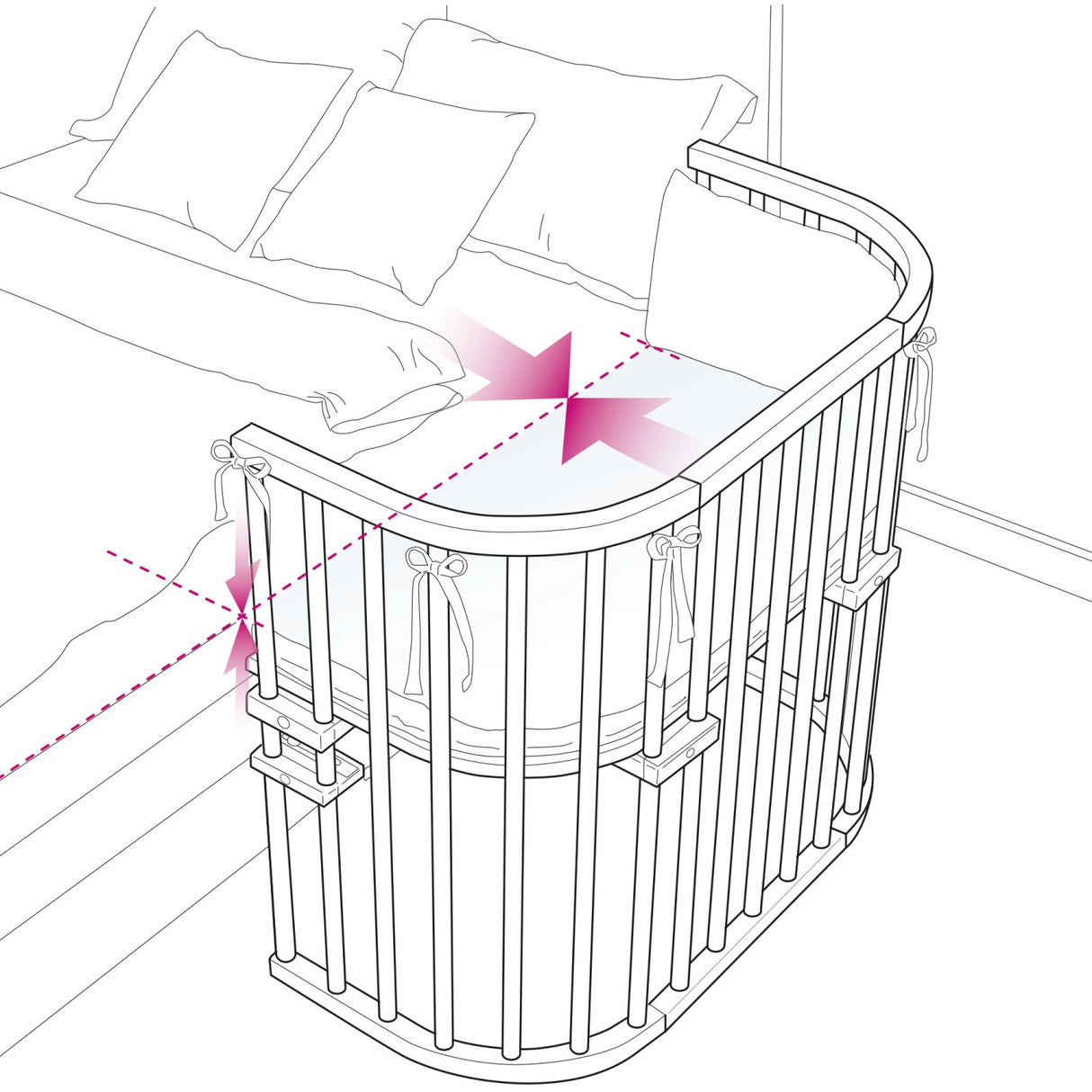 babybay® Grey Varnished Boxspring Xxl Co-Sleeper