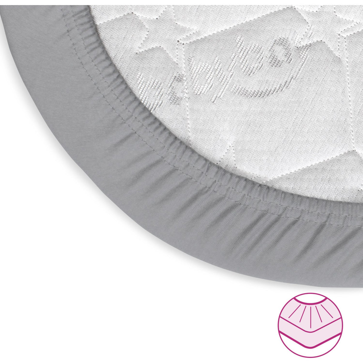 babybay® Grey Jersey Cover Deluxe Ark 2-Pakning Boxspring Xxl