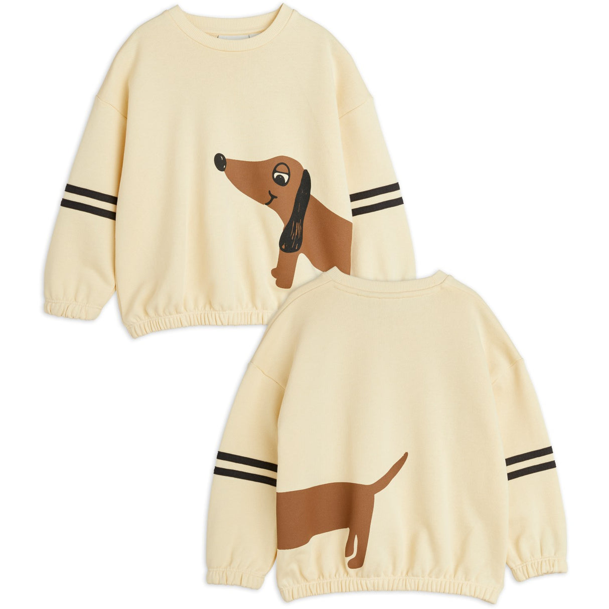 Mini Rodini Beige Dog Stripes Collegegenser
