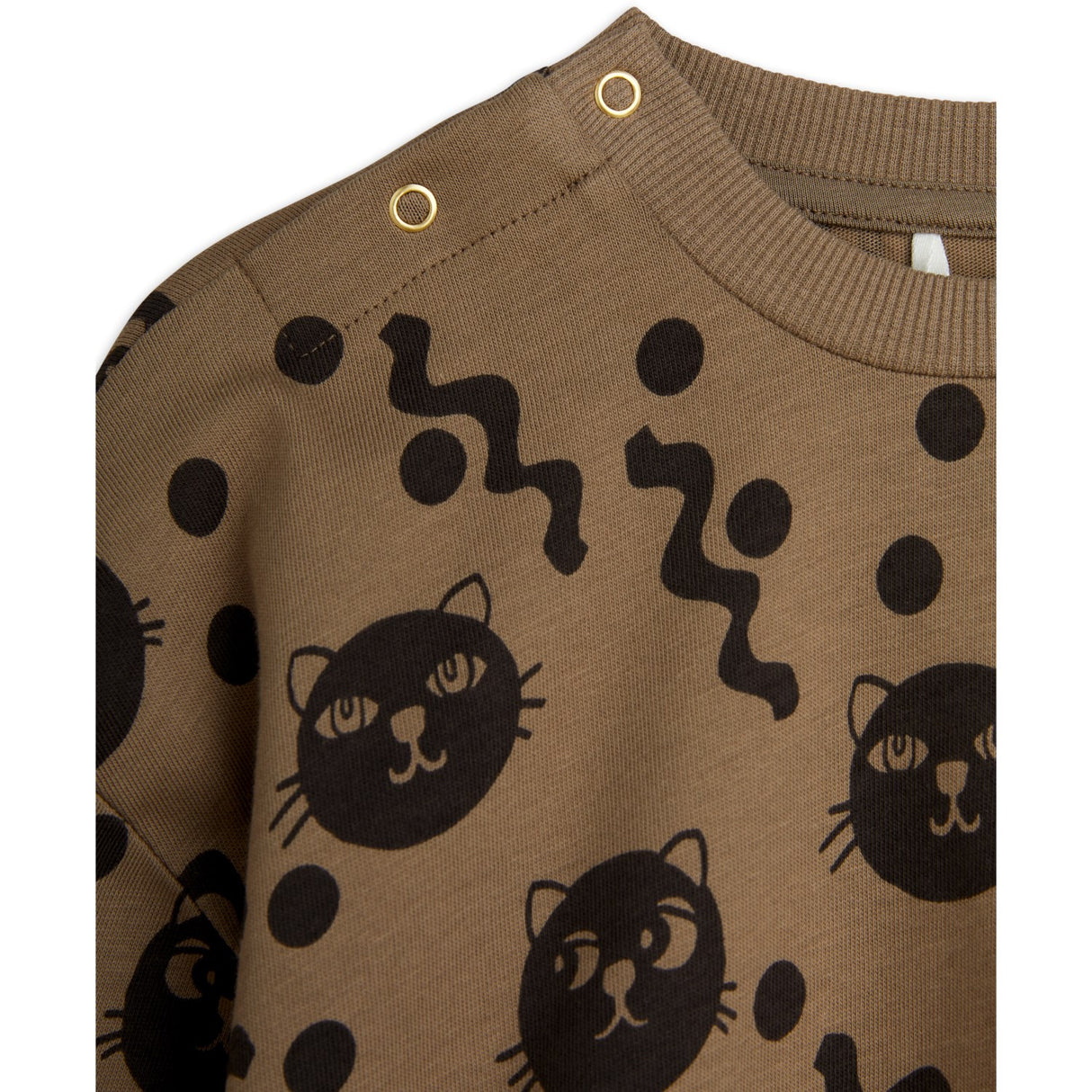 Mini Rodini Brown Squiggly Cats AOP Sweatset