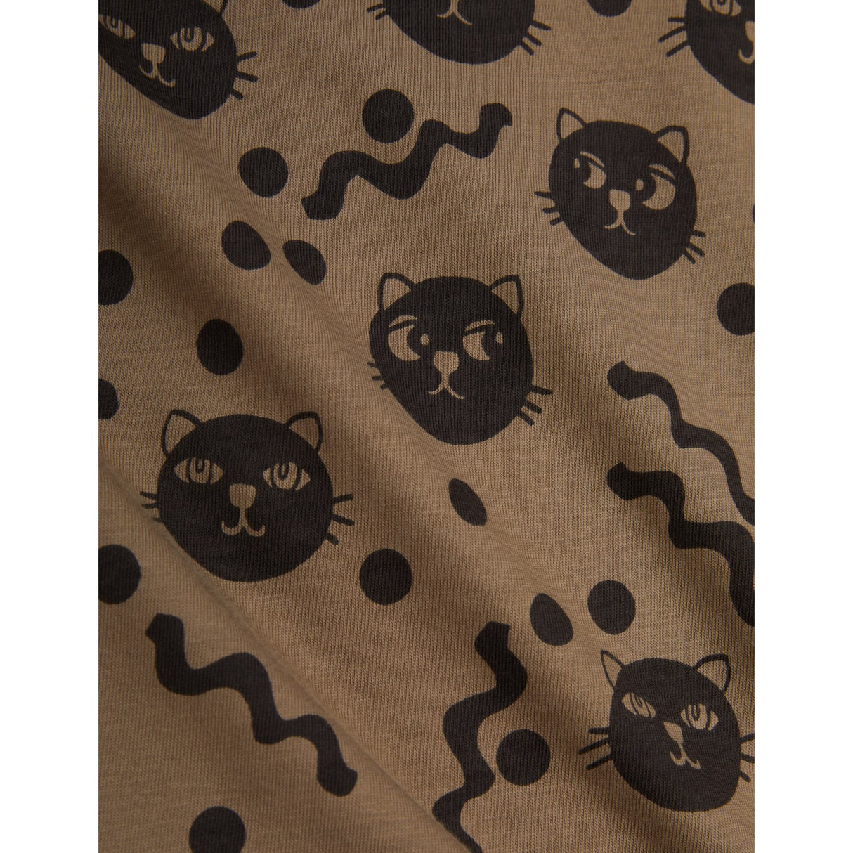 Mini Rodini Brown Squiggly Cats AOP Sweatset