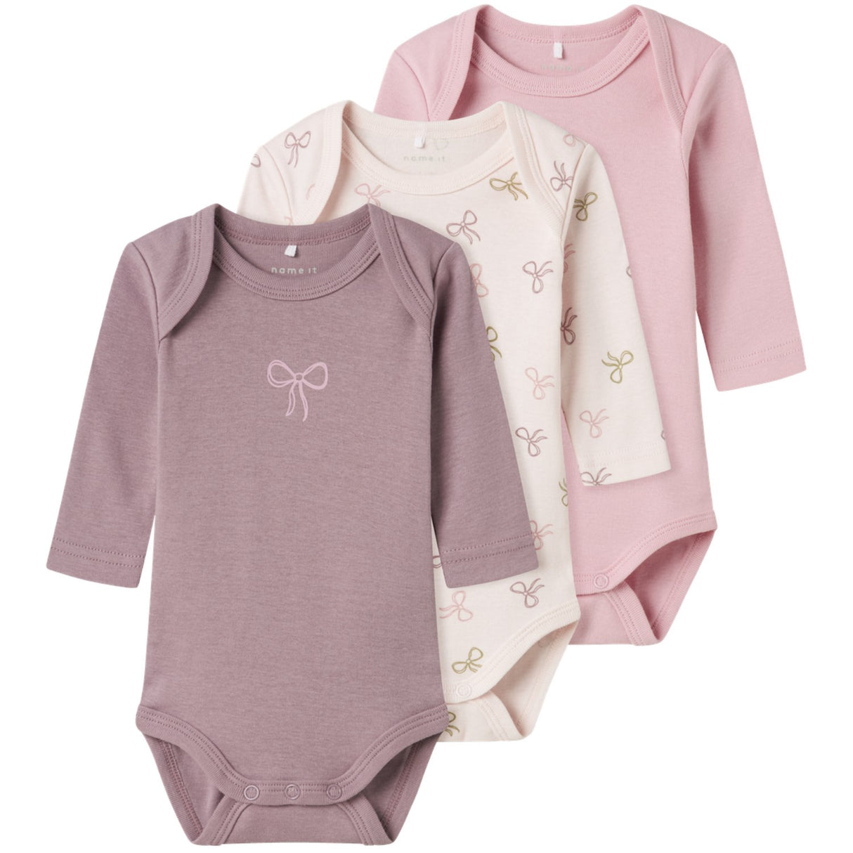 Name It Barely Pink Body 3-pakning Barely Pink Bow Noos