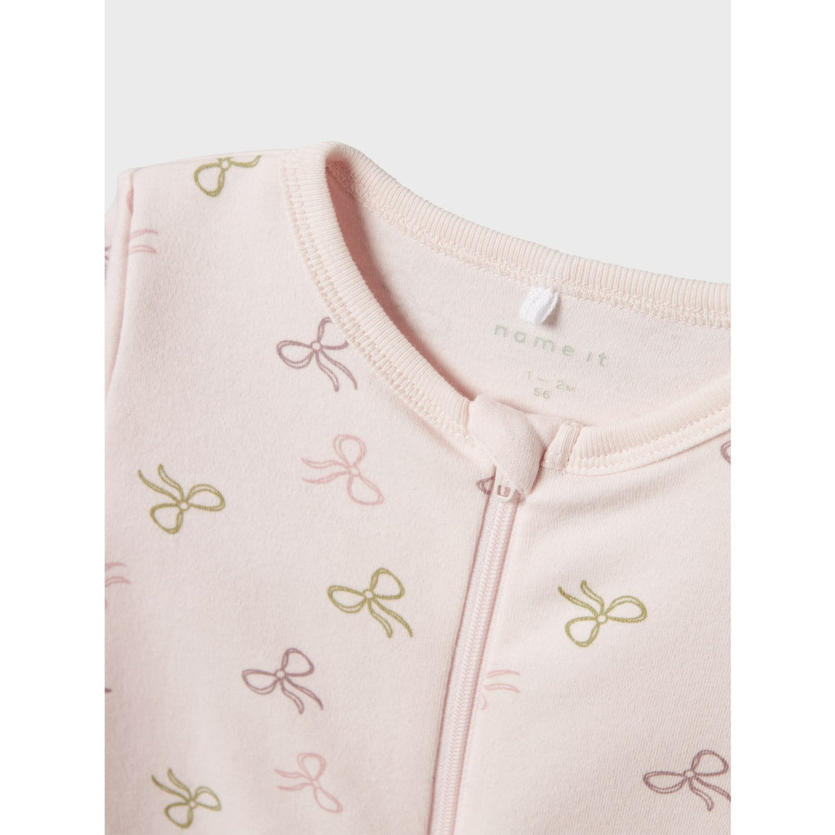 Name It Barely Pink Nattdrakt 2-pakning Zip Pink Bow Noos
