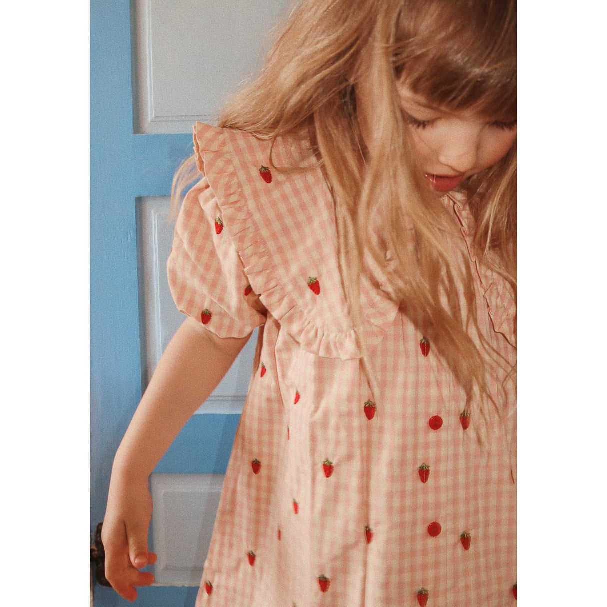 Flöss Pink Berry Gingham Dolly Kjole