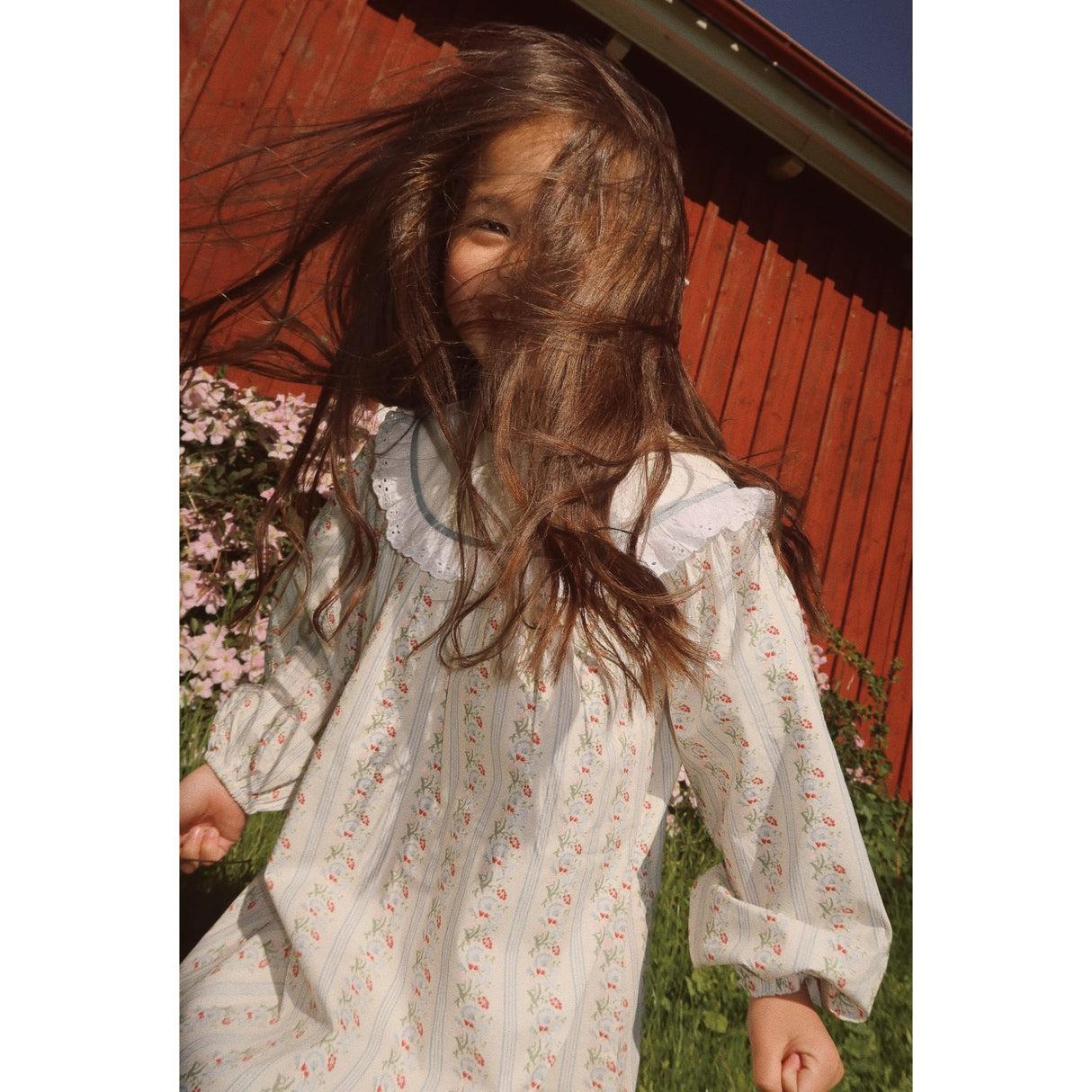 Flöss Soft white/Bright blue Abigail Kjole