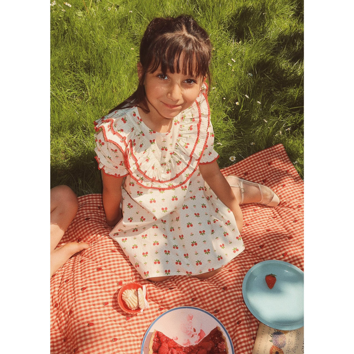 Flöss Myk Hvit Bær Sofia Kjole