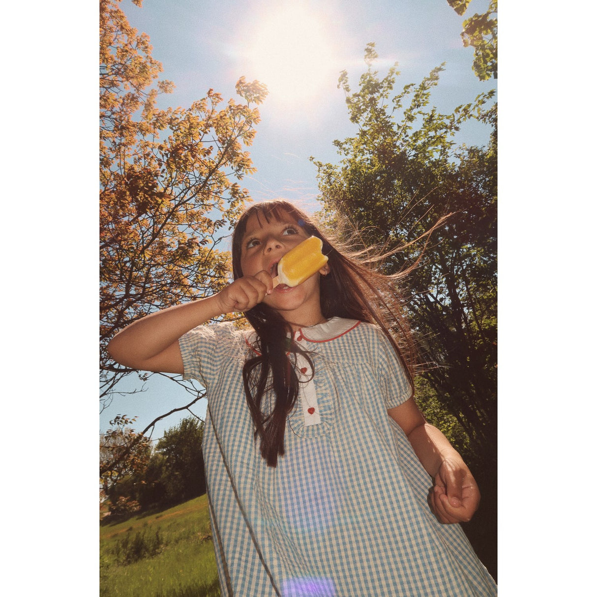 Flöss Blue/Soft White Gingham Kjole