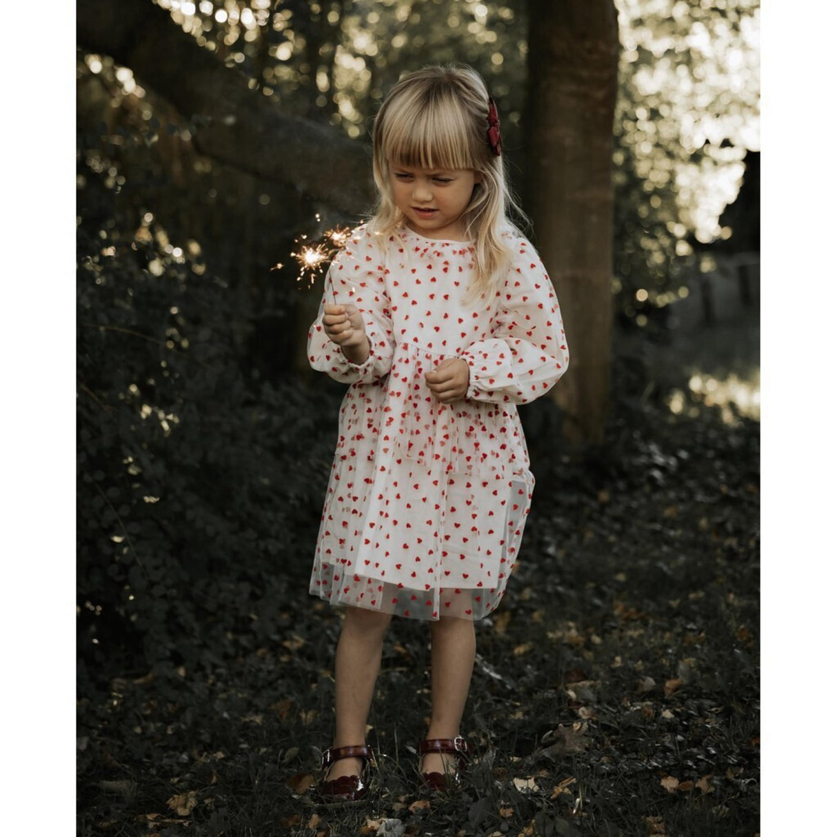 Fliink Sandshell / Pompeian Red Tyll Hjerte Kjole