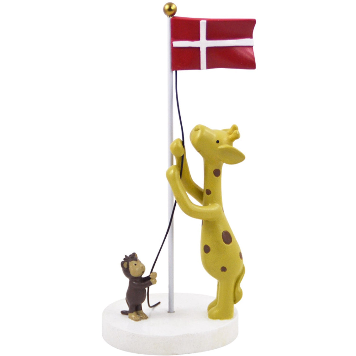 Kids by Friis Bordflagg med sjiraff og ape 17 cm
