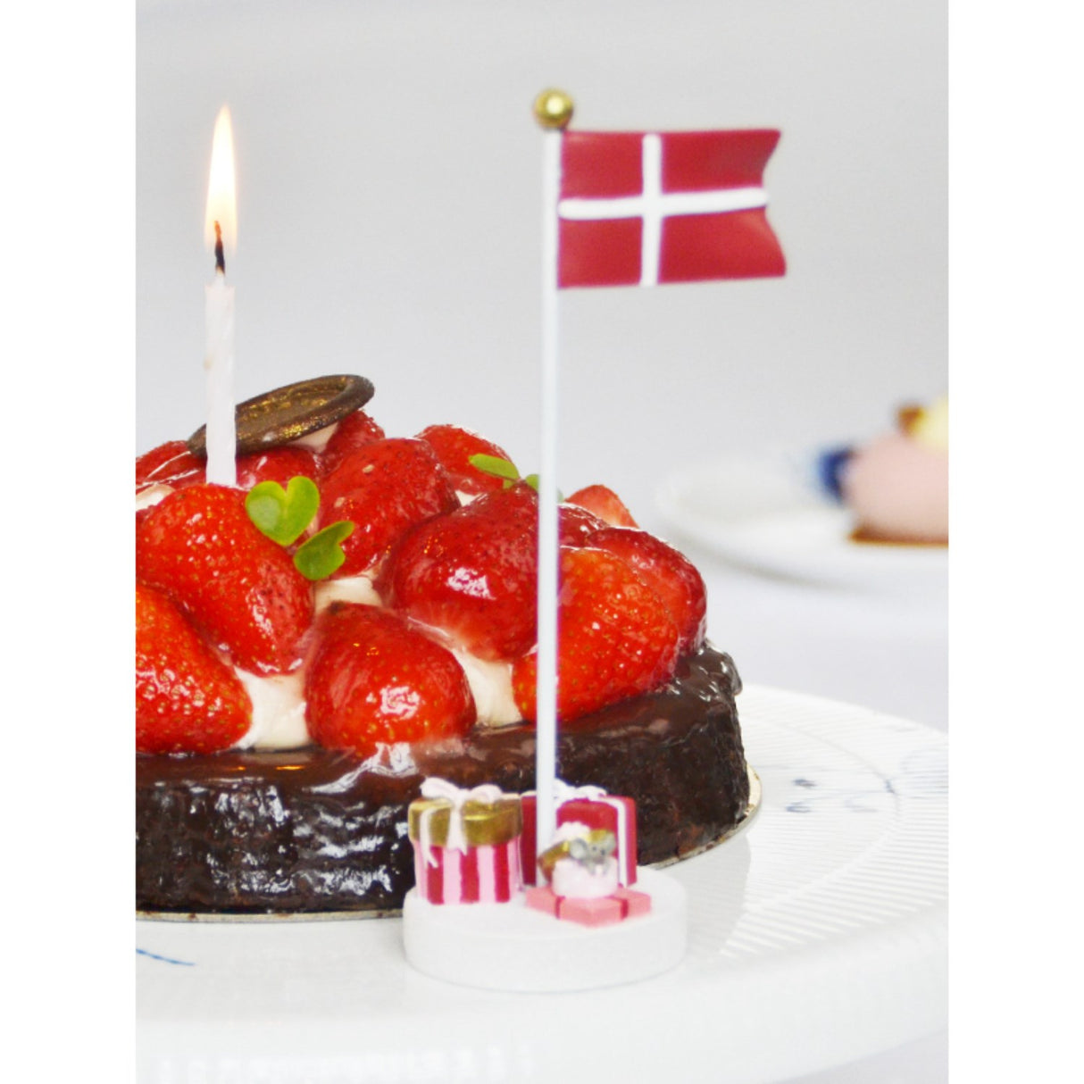 Kids by Friis bordflagg pakker i rosa og rødt