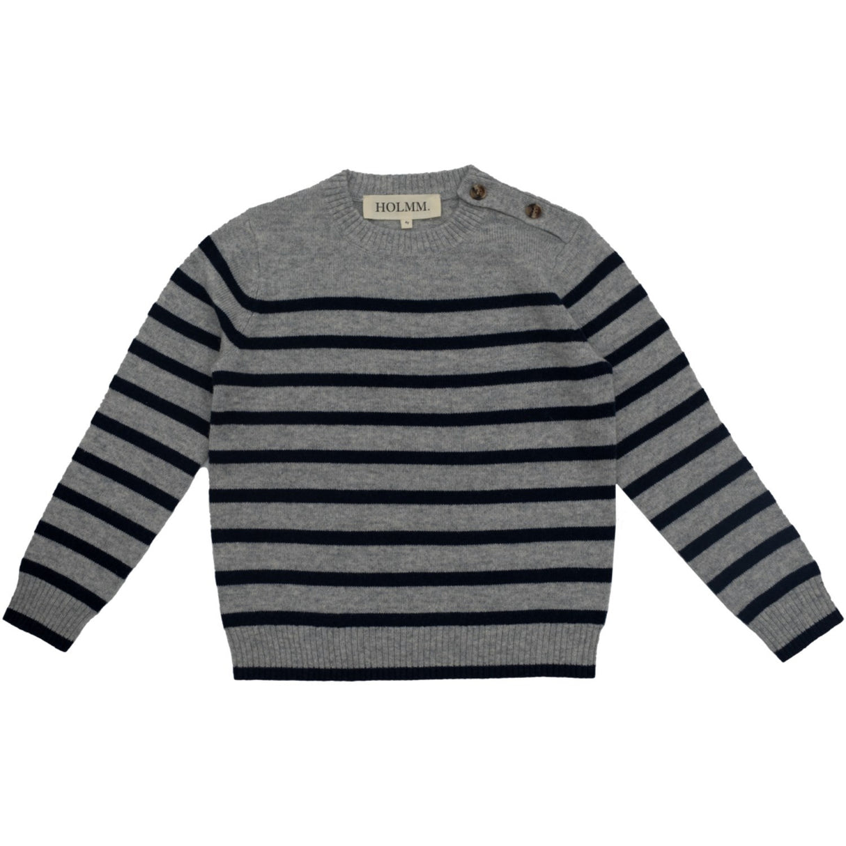 HOLMM Oxford Stripe Obay Cashmere Strikk Sweater